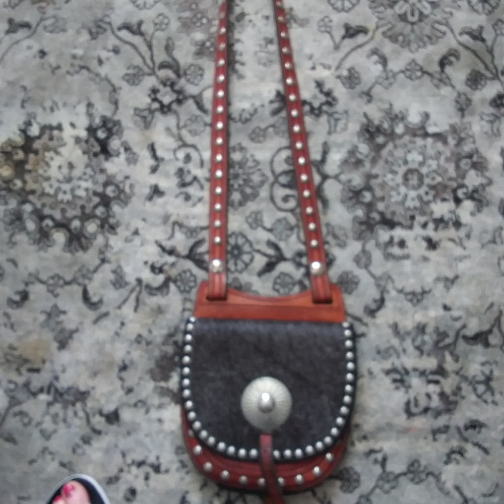 Custom made purse leather studded